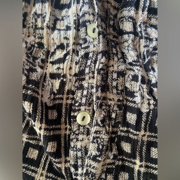 Free People Women Black Floral Long Sleeve Button Size XSP - Picture 5 of 11